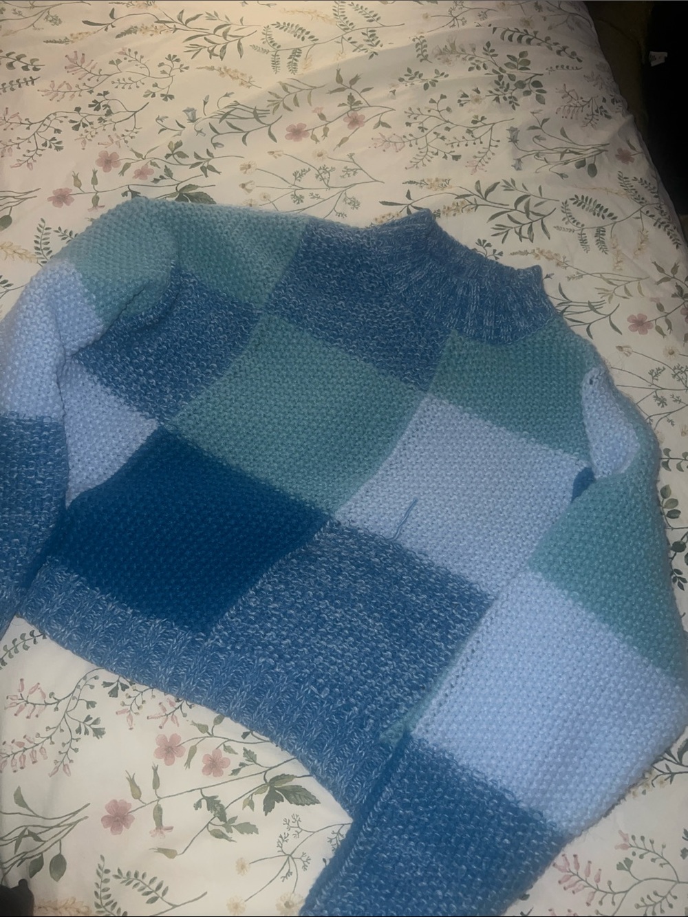 Cotton On blue Patchwork Knit Sweater